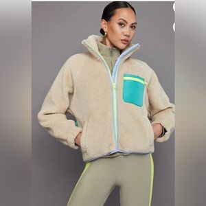 Carbon38 contrast sherpa jacket